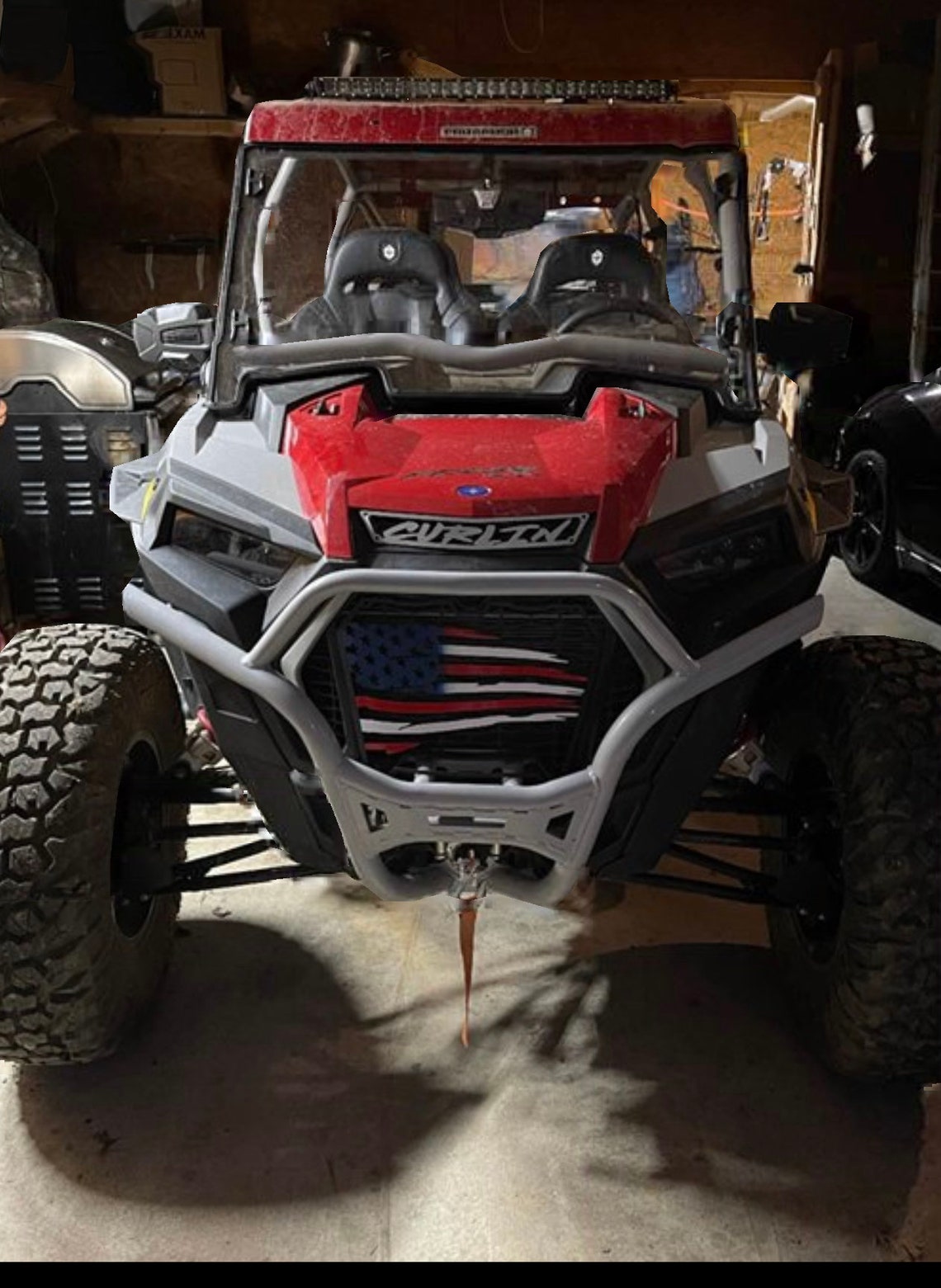Custom Steel american Flag Polaris RZR Grill Insert 20182023 Turbo S