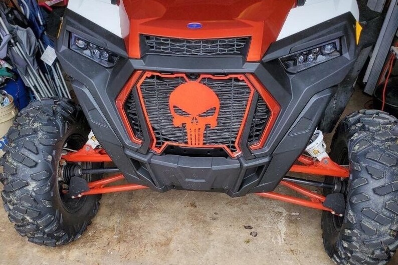 Custom Steel punisher Polaris RZR Grill Insert Etsy