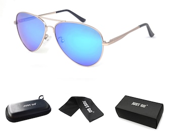 Vintage Aviator Sunglasses: Metal Frame, Polarized Lenses, 100% UV Protection