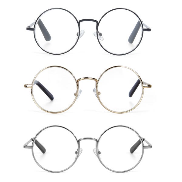 round fleck glasses