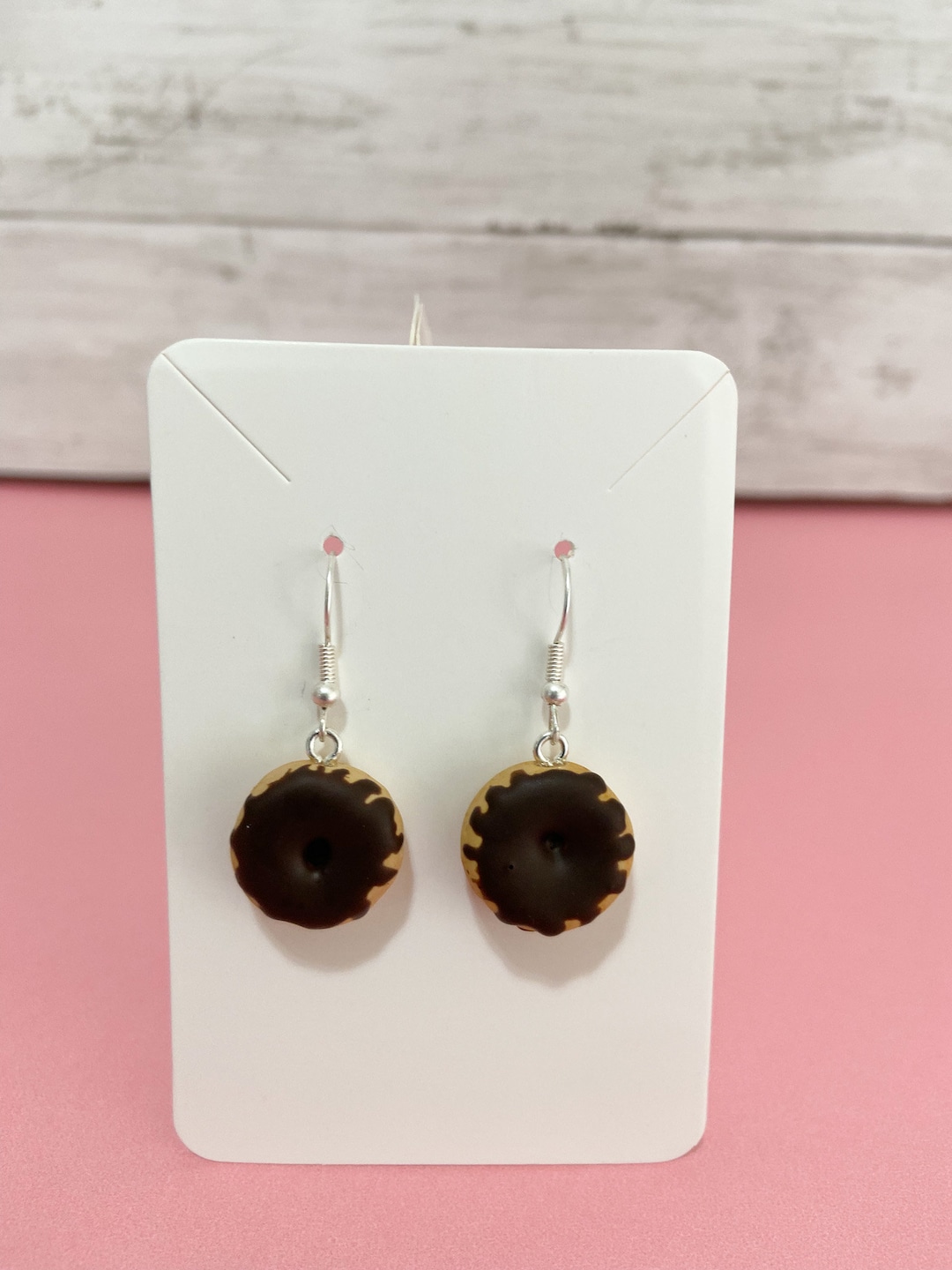 Chocolate Donut Earrings/ Polymer Clay Earrings Food/cute Food Earrings/ Tiny Food/ Miniature