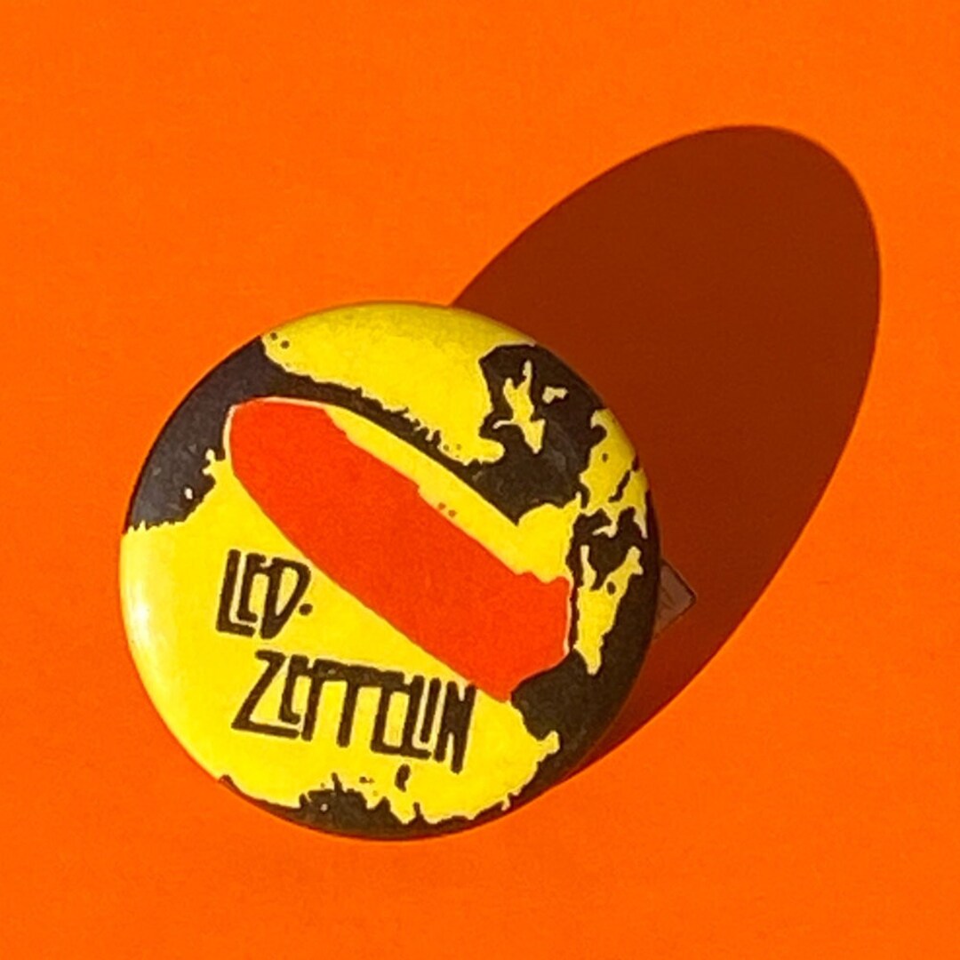 Vintage Led Zeppelin 70s Button Pin Etsy
