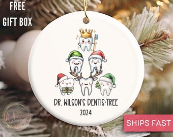 Personalized Dentistry Ornament, Custom Dentist Gift Dental Office Gift, Dental Squad Dental Hygienist Dental Assistant Office Gift Ornament