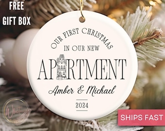 Personalized New Apartment Ornament, First Christmas in Our New Apartment Ornament 2024 New House Warming Ornament New Apartment Home Gift