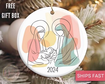 Nativity Scene Christmas Ornament, 2024 Nativity Scene Christmas Gift, Nativity Keepsake Ornament, Christian Ornament, Traditional Christmas