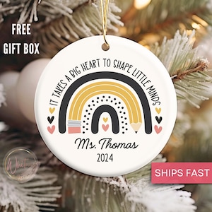 Personalized Teacher Christmas Ornament, Custom Teacher Christmas Ornament Teacher Appreciation Thank you gift Teacher gift from student
