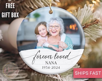 Personalized Memorial Sympathy Ornament, Custom Memorial Forever Loved Ornament, Remembrance Christmas Ornament Loving Memory Sympathy Gift