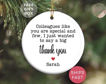 Personalized Colleague Ornament, Custom Thank You Gift for Office Coworker, Work Bestie Friends Ornament Gift for Work Friend Christmas Gift