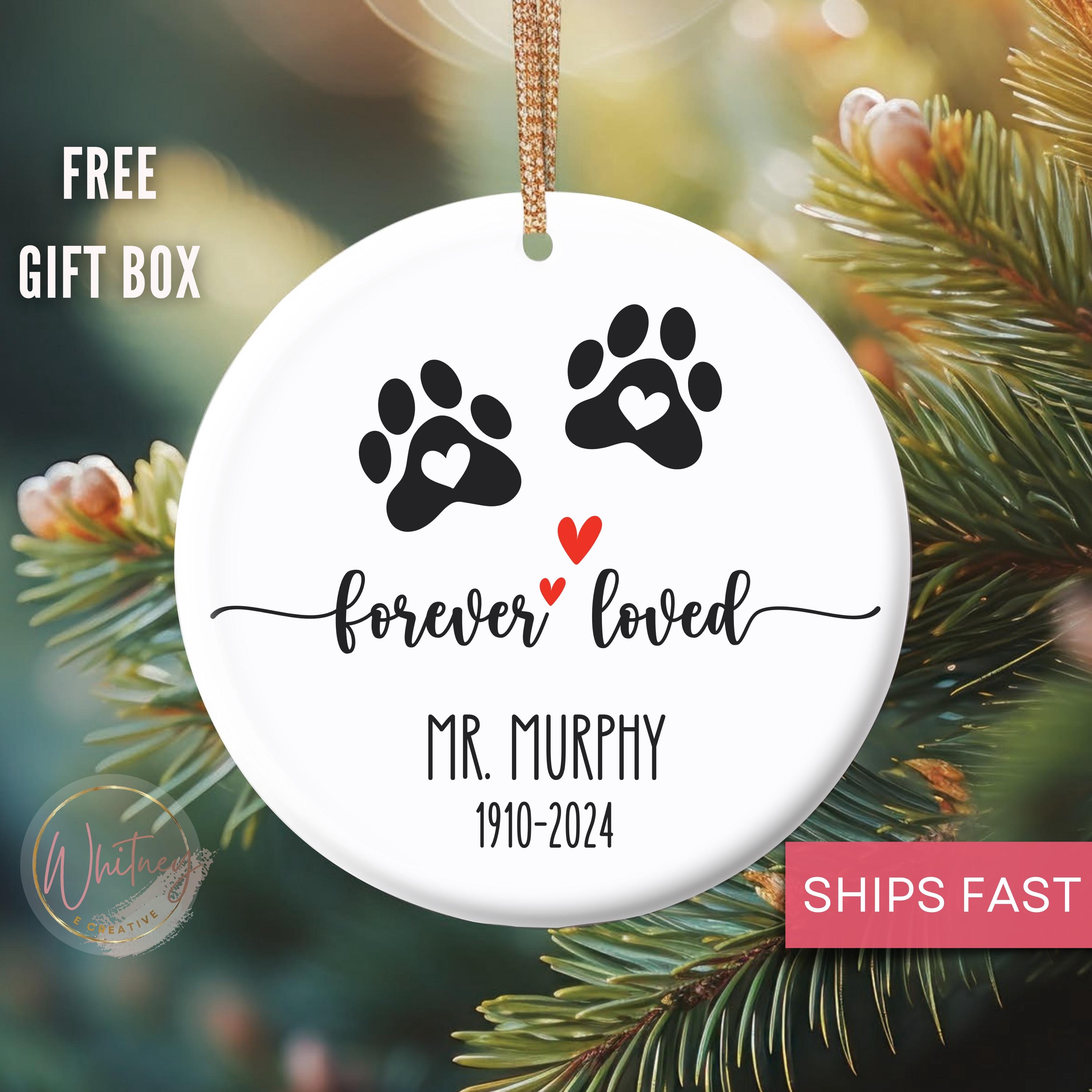Personalized Pet Memorial Ornament, Custom Forever Loved Dog Cat Pet ...