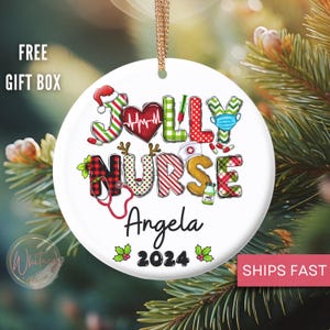 Personalized Nurse Ornament, Custom Nurse Christmas Ornament Nurse Appreciation Thank you gift nurse Holiday gift New Nurse Graduation Gift