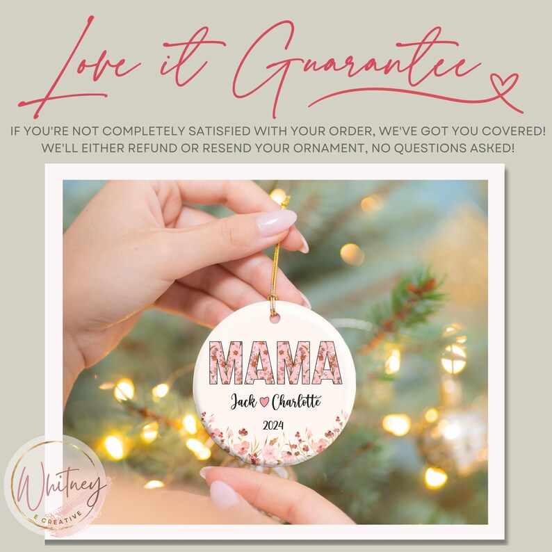 Personalized Mama Ornament, Mama Christmas Ornament Gift ,mom With Kids