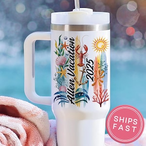 Personalized Vacation Tumbler, Custom 40oz Family Vacation Cups, Beach Vacation Tumbler, Family Trip Gift Girls Trip Tumbler Bachelorette