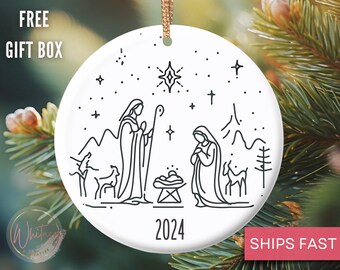 Nativity Scene Christmas Ornament, 2024 Nativity Scene Christmas Gift, Nativity Keepsake Ornament, Christian Ornament, Traditional Christmas
