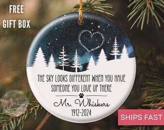 Personalized Pet Memorial Ornament, Custom Dog Cat Pet Sympathy Memorial Ornament Pet In Loving Memory Pet Ornament Cat Dog Sympathy Gift