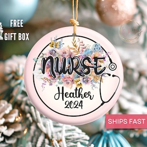 Personalized Nurse Ornament, Custom Nurse Christmas Ornament Nurse Appreciation Thank you gift nurse Holiday gift New Nurse Graduation Gift