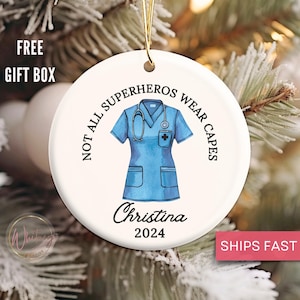 Personalized Nurse Ornament, Custom Nurse Christmas Ornament Nurse Appreciation Thank you gift nurse Holiday gift New Nurse Graduation Gift