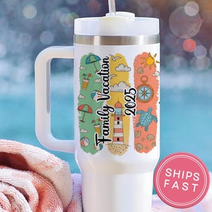 Personalized Vacation Tumbler, Custom 40oz Family Vacation Cups, Beach Vacation Tumbler, Family Trip Gift Girls Trip Tumbler Bachelorette
