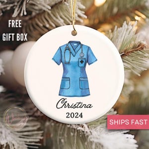 Personalized Nurse Ornament, Custom Nurse Christmas Ornament Nurse Appreciation Thank you gift nurse Holiday gift New Nurse Graduation Gift