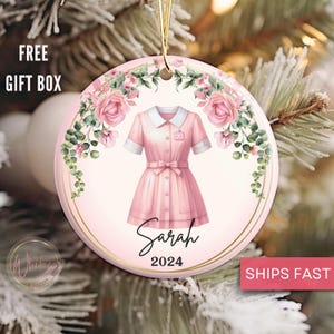 Personalized Nurse Ornament, Custom Nurse Christmas Ornament Nurse Appreciation Thank you gift nurse Holiday gift New Nurse Graduation Gift