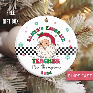 Personalized Teacher Christmas Ornament, Custom Teacher Christmas Ornament Teacher Appreciation Thank you gift Teacher gift from student