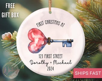 Personalized New Home Christmas Ornaments, First Christmas Our New House Key Ornament New Home Ornament Our First Home Realtor Keepsake Gift