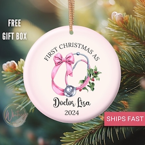 Personalized Doctor Ornament, First Christmas Doctor Ornament Gift Doctor Thank you gift New Doctor  Christmas gift Medical student Ornament