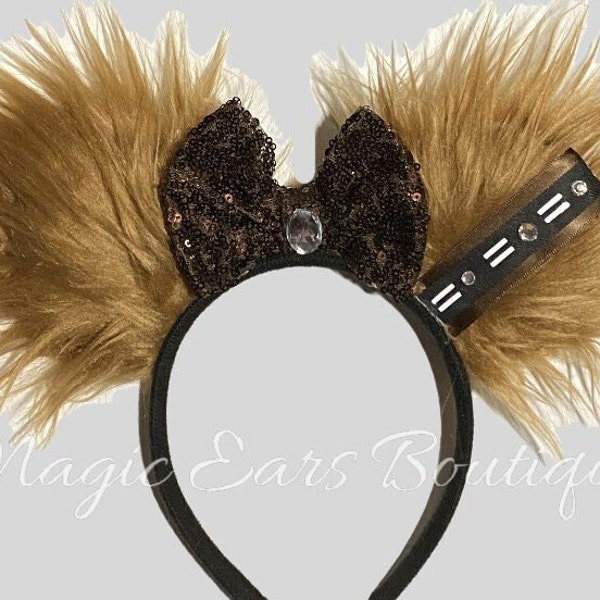 Chewbacca Ears, Chewy Ears, Wookie Ears, Disneyland Ears, Hero Ears, Rebel Ears, Star Wars Character, Fur Ears, Costume Headband, Halloween