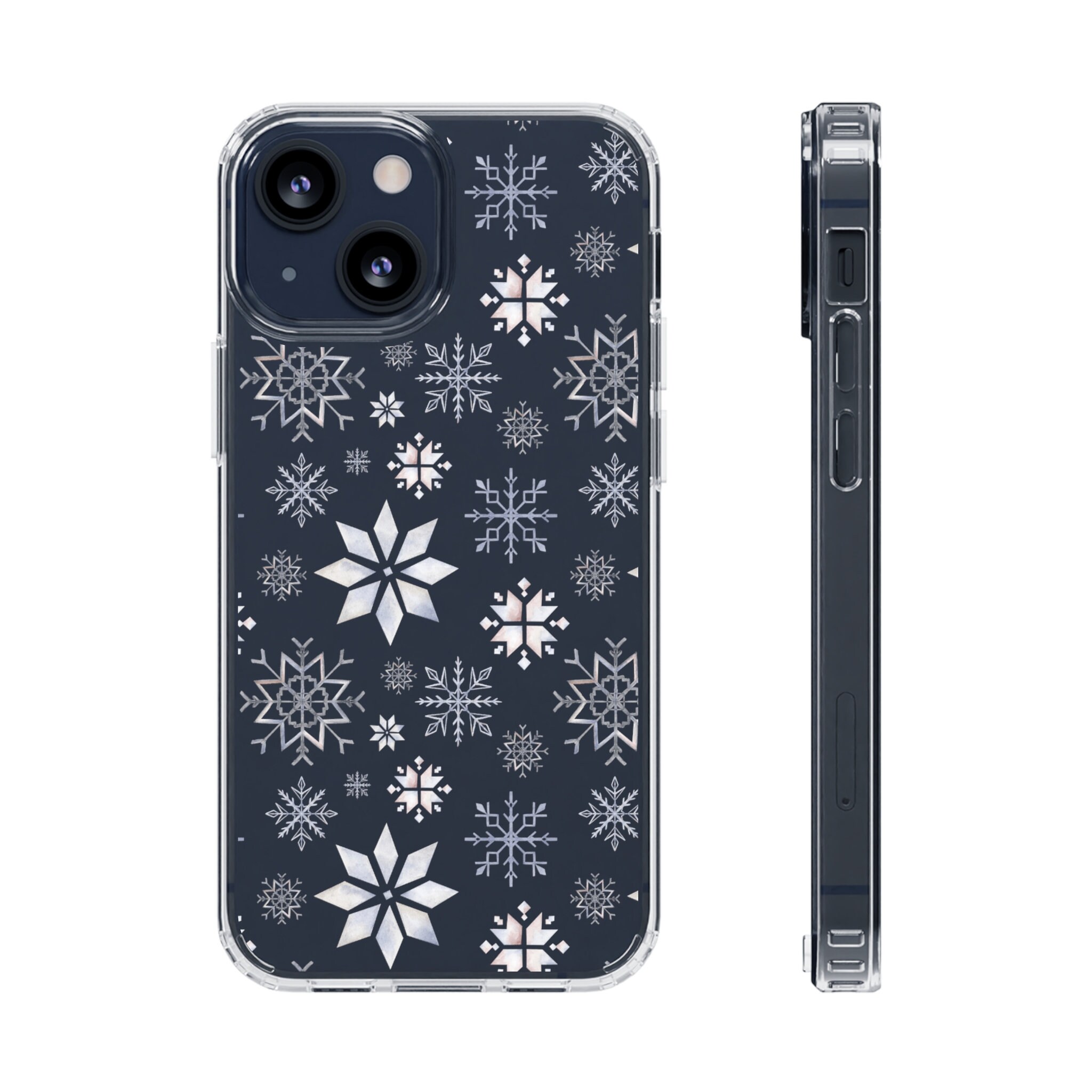 Clear Phone Case Winter Phone Case Hygge Snowflake Phone Etsy