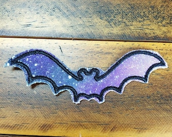 Bat Patch Iron-On Bat Space Cosmos Halloween Embroidered Applique