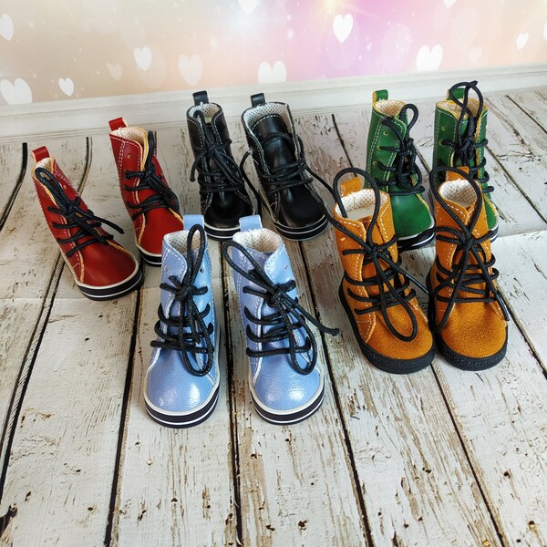 Red Black Leather Boots Mia Style 12 inches Tall Birthday Gift Fashion Clothes Modern Dolls White Green Blue Brown Shoes Velvet