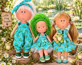 Dresses for doll Mia Pippa Handmade green frog style