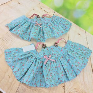 Dress for doll Mia/Pippa Paola Reina Ruby Red FF blue main pink flowers Handmade