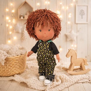 Romper polka dots black top for doll Mia Pippa