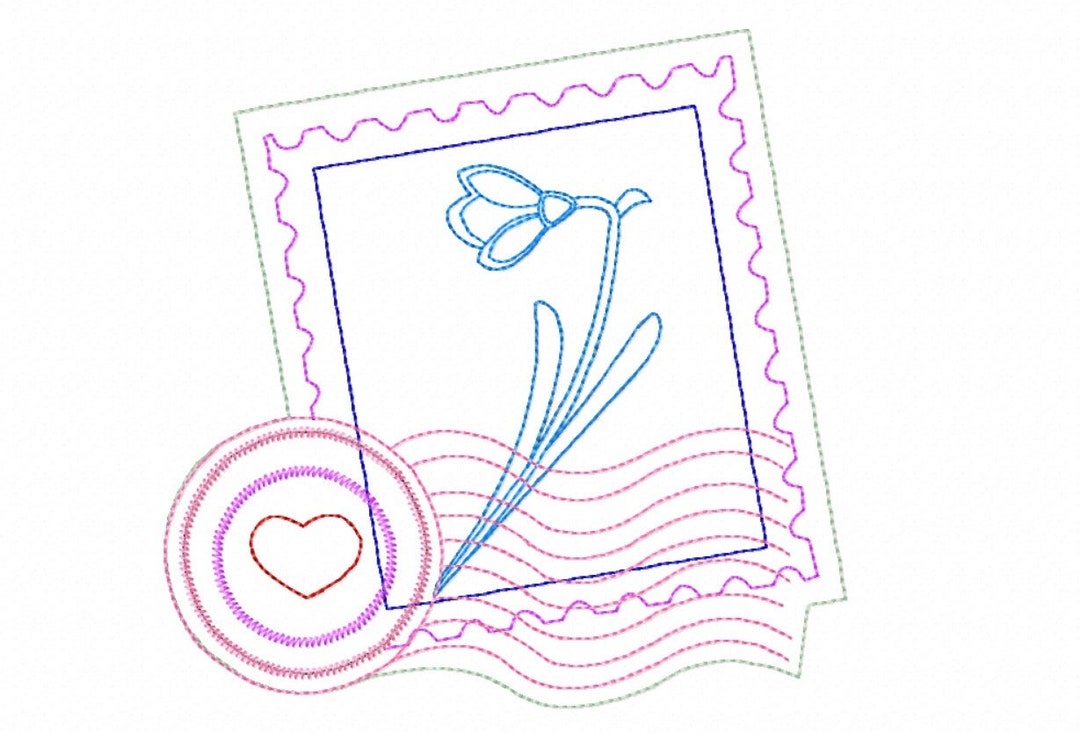 Snowdrop Stamp Machine Embroidery Design Border Ornament Flower Post