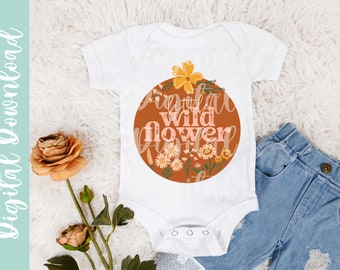 Little Wildflower PNG: Girl Design, Sublimation (Digital Download)