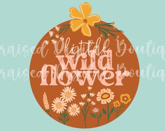 Little Wildflower PNG: Girl Sublimation Design (Digital Download)