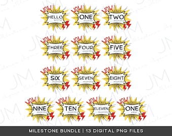 Comic Book Baby Milestone PNG: Newborn Fan Art (Digital Download)