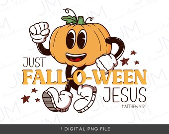 Falloween Jesus Pumpkin PNG: Christian Halloween Digital (Digital Download)