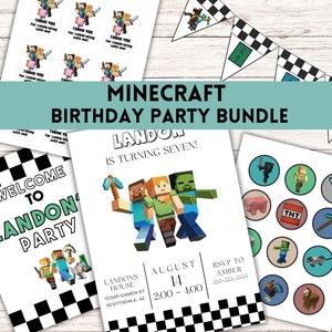Editable Birthday Decorations Bundle, Kids Birthday Party Decor, Boys Birthday Invitation, Birthday Banner, Cupcake Topper
