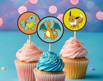Adornos de cumpleaños modernos para cupcakes, decoración de cumpleaños infantil, adornos imprimibles para cupcakes, cumpleaños de niñas, cumpleaños de niños