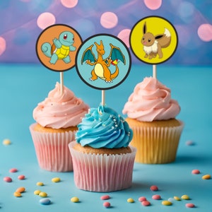 Trendy Birthday Cupcake Toppers, Kids Birthday Decor, Cupcake Topper Printables, Girls Birthday, Boys Birthday