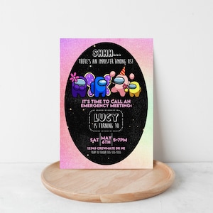 Among Us, Among Us Invitation, Kids Birthday, Birthday Invitation, Editable Invitation, Imposter, Among Us Party, Girls Birthday