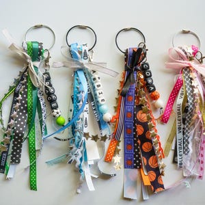 Customized Sport Name Bag Tag | Personalized Sport Bag Keychain | Backpack Ribbon Keychain | Bog Bag Tag | Silicone Name Keychain