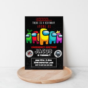 Among Us Birthday, Among Us Invitation, Imposter, Kids Birthday, Among Us Party, Birthday Invitation, Video Game Party, Editable Invitation