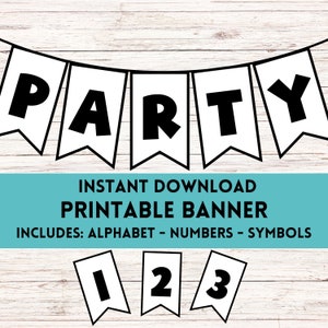 Bannière banderole à imprimer instantanée, bannière alphabet, bannière fête d'anniversaire, bannière baby shower, bannière pour salle de classe, tableau d'affichage, jolie bannière