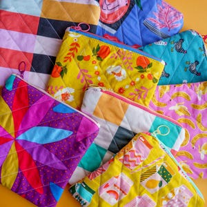 Quilted Zipper Pouch | Colorful Makeup Bag | Makeup Pouch | Cosmetic Bag | Teacher Appreciation Gift | Travel Zipper Pouch | Trendy Bag