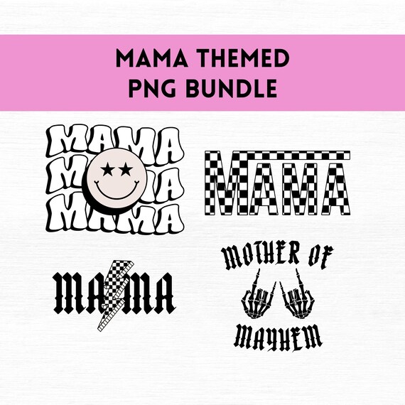 Trendy Mama Clipart Png Bundle, Checkered Mama, Smiley Clipart, Cute Mama Shirt Vector, Mama Apparel, Smiley Shirt, Modern Mama Svg