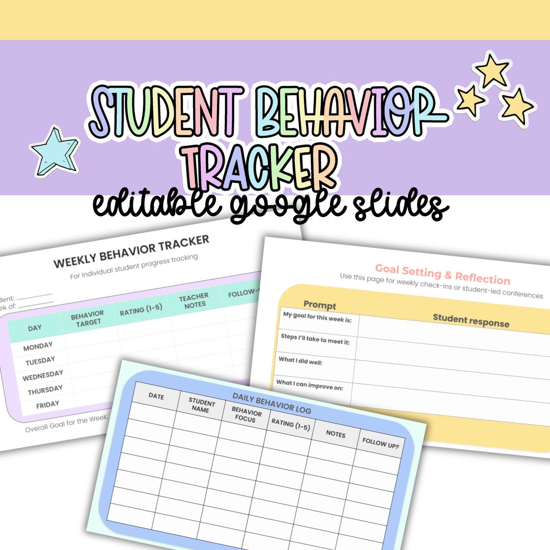 Editable Student Behavior Tracker | Colorful Google Slides Template ...