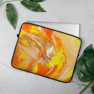 Sunflower Life Pour Painting Laptop Sleeve