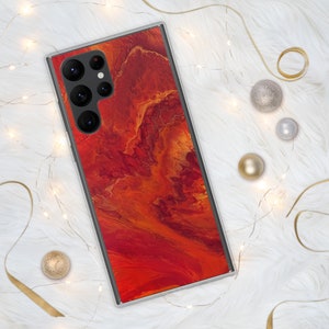 Lava Gezeiten Abstrakte Kunst Samsung Hülle, Fine Art Handyhülle, Fluid Art, Gießen Malerei